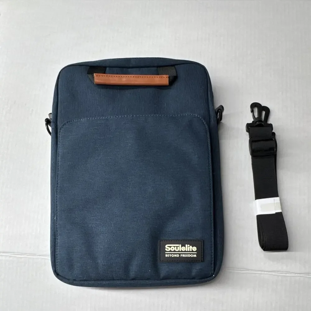 Soulelite Padded Tablet Bag Sleeve w Strap, Indigo Fabric 11.6-13.3in ST01